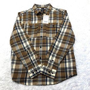 Prana Westbrook Flannel Long Sleeve Shirt Brown Plaid Small Nwt Msrp $99
